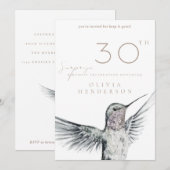 ハミングバード ANY サプライズ誕生日招待状 招待状 (正面/裏面)