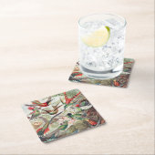 ハミングバード, Trochilidae Kolibris著Ernst Haeckel スクエアペーパーコースター (インサイチュ)