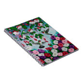 ハミングバードin明るい赤紫色フラワーガーデン ノートブック (右側)