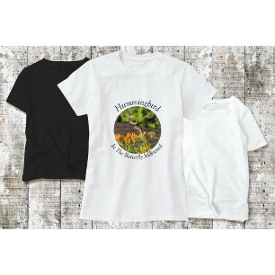ハミングバードTシャツ蝶の雑草 Tシャツ