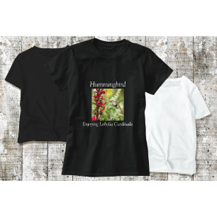ハミングバードTシャツ（鳥）ショウジョウコウカンチョウ花 Tシャツ