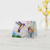 ハミングバ空白のードグリーティングカード カード (黄色い花)