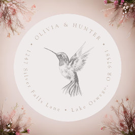 ハミングバ結婚ードカップル名差出人住所 ラウンドシール