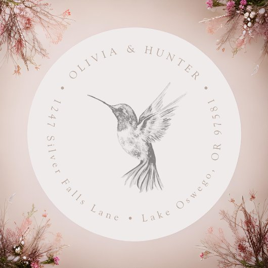 ハミングバ結婚ードカップル名差出人住所 ラウンドシール