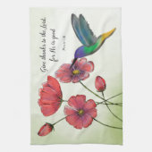 ハミングバ考えードで宗教的な花 キッチンタオル (縦)