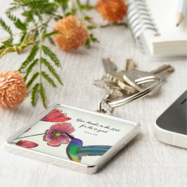 ハミングバ考えードで宗教的な花 キーホルダー