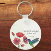 ハミングバ考えードで宗教的な花 キーホルダー (正面)