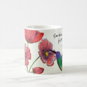 ハミングバ考えードで宗教的な花 コーヒーマグカップ (中央)