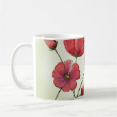 ハミングバ考えードで宗教的な花 コーヒーマグカップ (左)