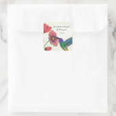 ハミングバ考えードで宗教的な花 スクエアシール (バッグ)