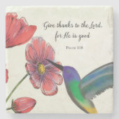 ハミングバ考えードで宗教的な花 ストーンコースター (正面)