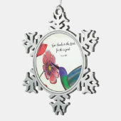 ハミングバ考えードで宗教的な花 スノーフレークピューターオーナメント (右)