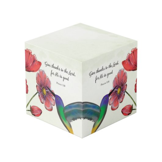 ハミングバ考えードで宗教的な花 フォトキューブ (正面アングル)