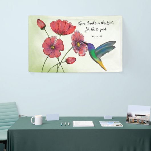 ハミングバ考えードで宗教的な花 横断幕 (トレードショー)