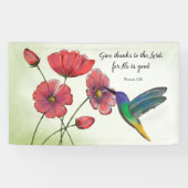 ハミングバ考えードで宗教的な花 横断幕 (横)