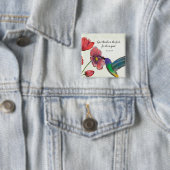 ハミングバ考えードで宗教的な花 缶バッジ (インサイチュ)