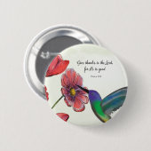 ハミングバ考えードで宗教的な花 缶バッジ (正面&裏面)