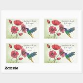 ハミングバ考えードで宗教的な花 長方形シール (シート)