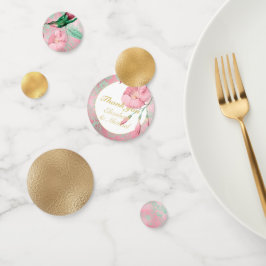 ハミングバ華美ードミントグリーンピンク金ゴールドありがとう コンフェッティ