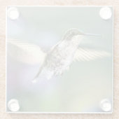 ハミングバ飛んでいるッド ガラスコースター (裏面)