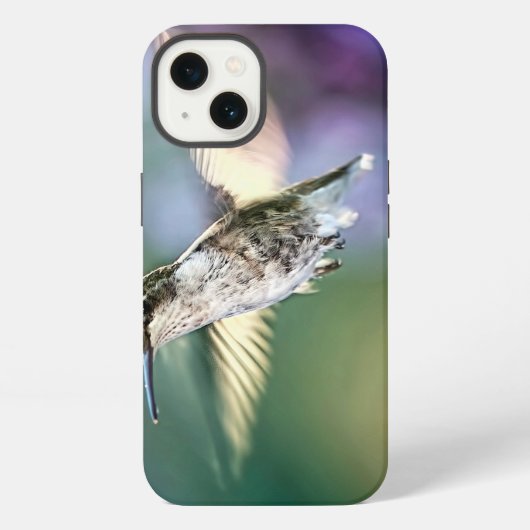ハミングバ飛んでいるッド iPhoneケース (裏面)