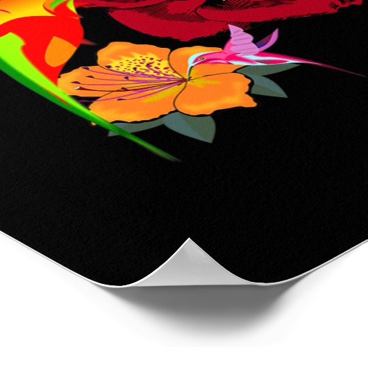 ハミングバ食べ物を与えーズFrom Flowersグラフィックアート ポスター (角)