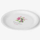 ハミングバ魅力的ードフローラブーケ誕生日パーティー ペーパープレート (アングル)