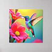 ハミングバ鮮やかードアットサンセットデザイン キャンバスプリント (正面)