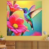 ハミングバ鮮やかードアットサンセットデザイン キャンバスプリント (インサイチュ (リビング))