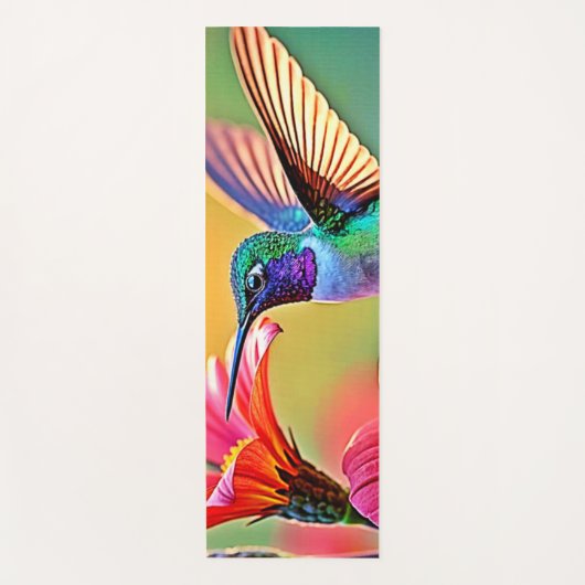 ハミングバ鮮やかードアットサンセットデザイン ヨガマット (正面)