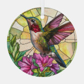 ハミングバ鮮やかードステンド ガラスオーナメント (裏面)