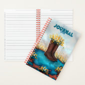 ハミングパーソナライズされたバード付きネームフローラブーツ ノートブック (内側)