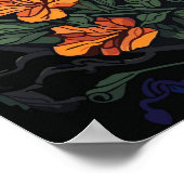 ハミング飛んでいる鳥ステンドガカラフルラス ポスター (角)