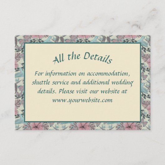 ハミング鳥とハイビスカス – 結婚のエンクロージャカード エンクロージャーカード (正面)