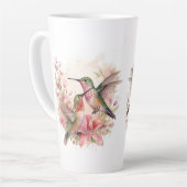 ハミング鳥と花 カフェラテマグ (左アングル)