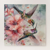 ハミング鳥と花 ジグソーパズル (横)