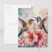 ハミング鳥と花 ポストカード (正面/裏面)