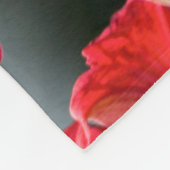 ハミング鳥と赤い花 フリースブランケット (角)