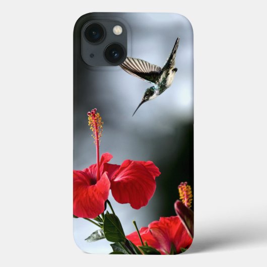 ハミング鳥と赤い花 Case-Mate iPhoneケース (裏面)