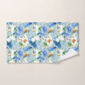 ハミング鳥と青あじさいタオル バスタオルセット (ハンドタオル)