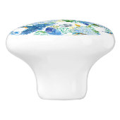 ハミング鳥と青あじさい セラミックノブ (側面)