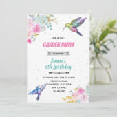 ハミング鳥の誕生日の招待状 招待状 (スタンド正面)