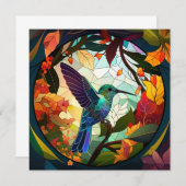 ハミング鳥ステンドグラス (正面/裏面)