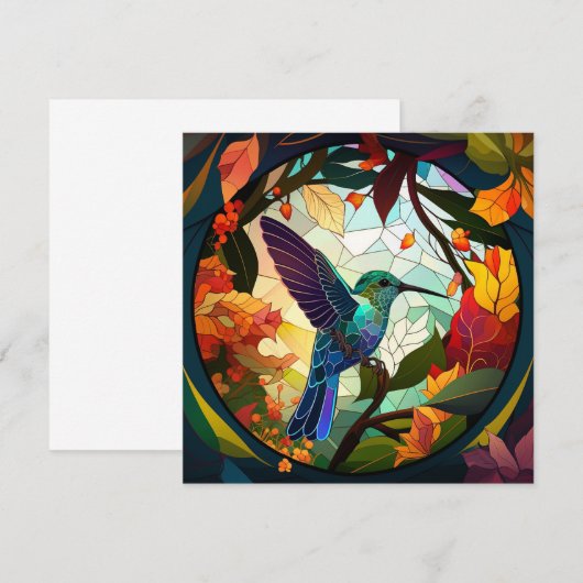 ハミング鳥ステンドグラス (正面/裏面)