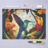 ハミング鳥ステンドグラス 薄葉紙 (クラフト)