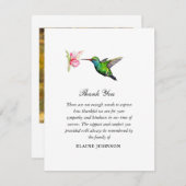 ハミング鳥フローラ葬儀写真 サンキューカード (正面/裏面)