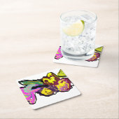 ハミング鳥春 スクエアペーパーコースター (インサイチュ)