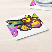 ハミング鳥春 スクエアペーパーコースター (アングル)