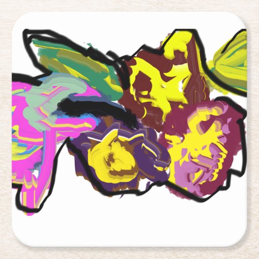 ハミング鳥春 スクエアペーパーコースター (正面)