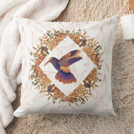 ハミング鳥 クッション (ブランケット)